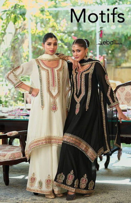 Motifs By Eba Hevey Chinon Ladies Readymade Suits Wholesale Market In Surat